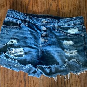 Lucky Brand Dark Blue Ripped Jean Shorts
